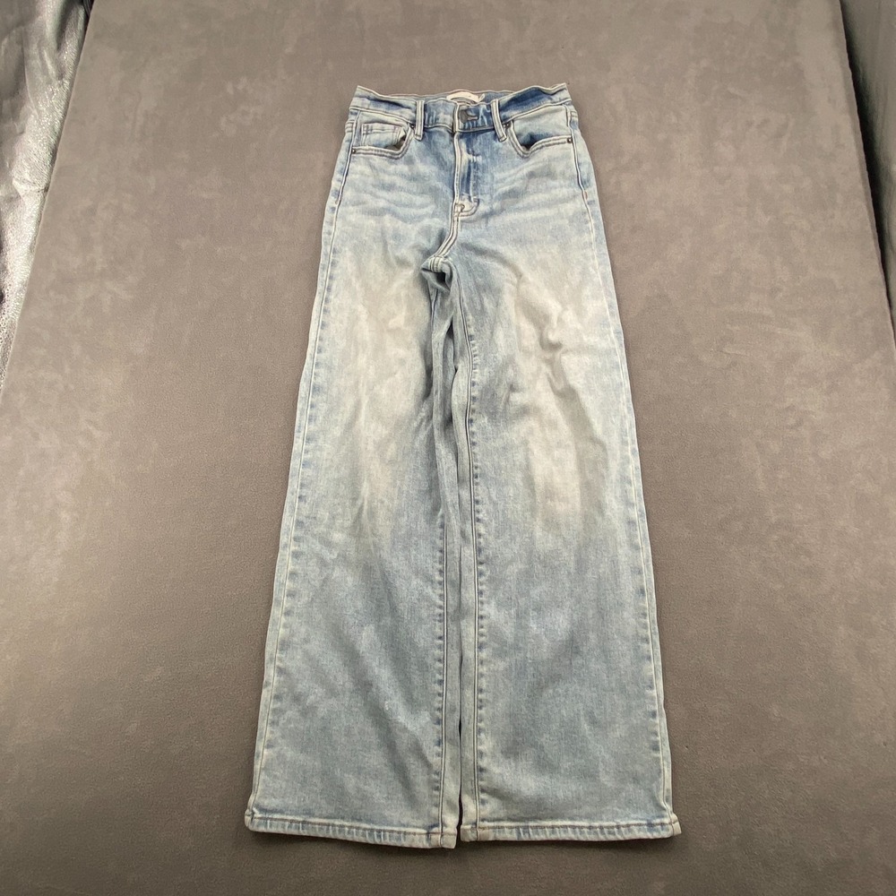 Bohme Baggy Jeans Womens 26 Blue Denim Stretch Y2k Streetwear High Rise Wide Leg